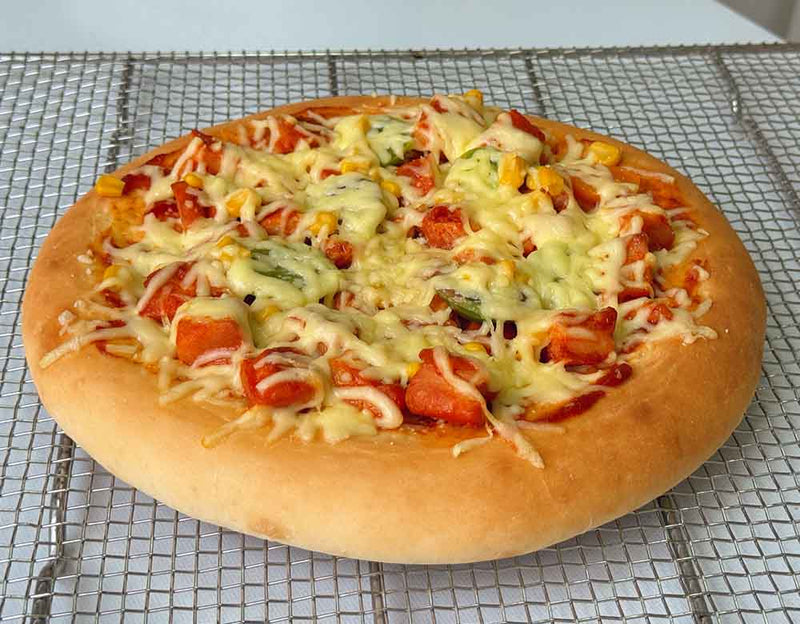 Crispy Chicken Pizza Made with a Dough Maker - EkitLife