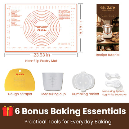 EkitLife 7.4Qt Dough Maker – 2-in-1 Kneading & Fermentation Mixer