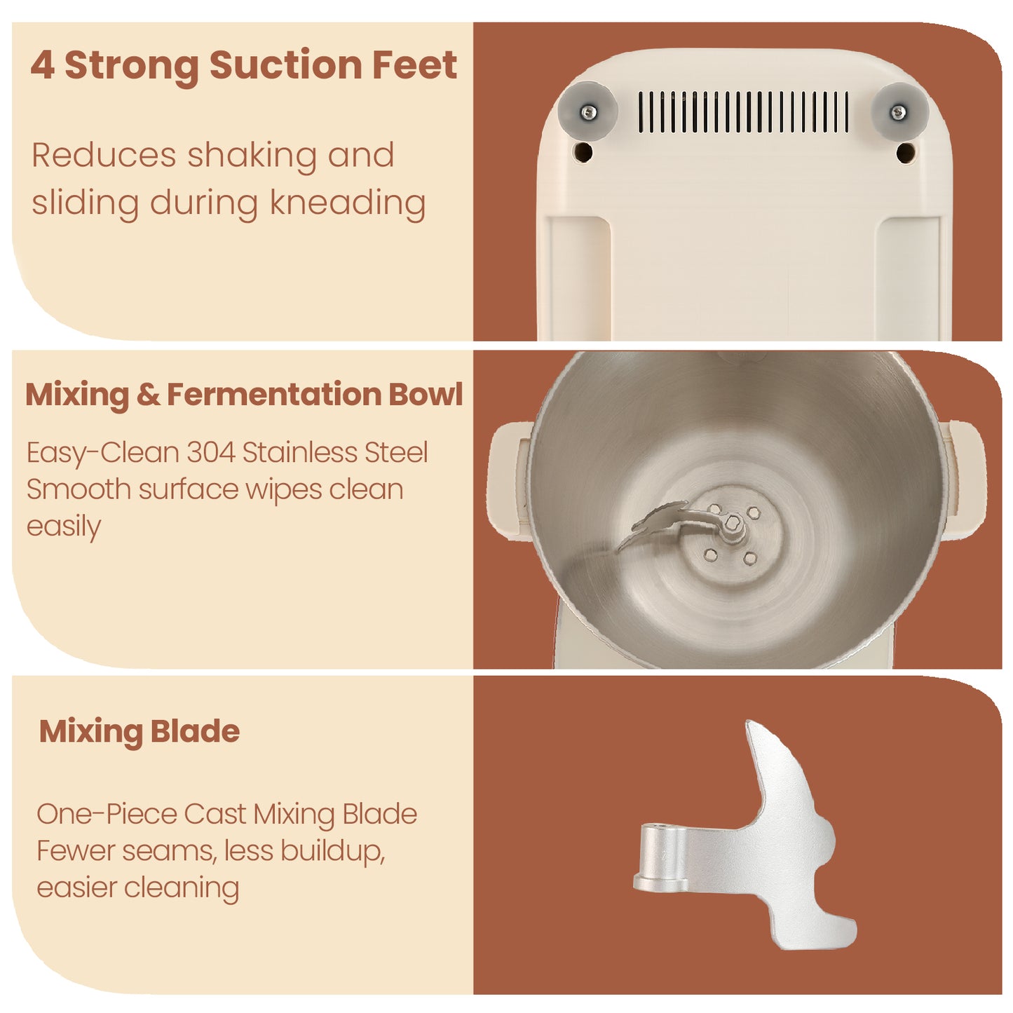 EkitLife 7.4Qt Dough Maker – 2-in-1 Kneading & Fermentation Mixer