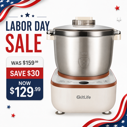 EkitLife Electric Dough Maker - 7.4Qt 2-in-1 Kneading & Fermentation Mixer